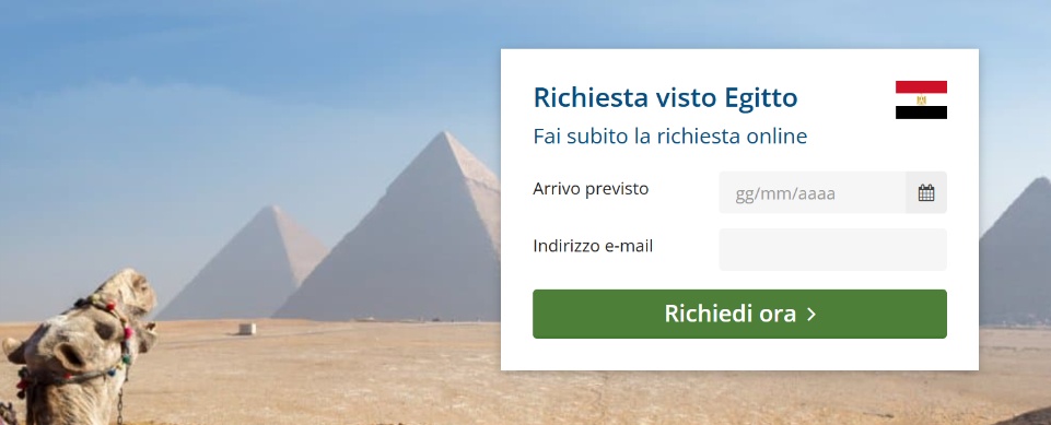 Modulo di richiesta del visto Egitto